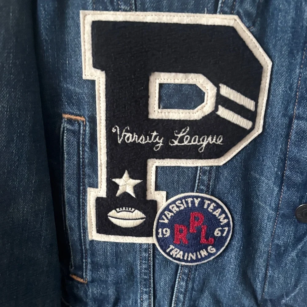 Ralph Lauren Blue Jean Jacket with Patches - Picture 5 of 11